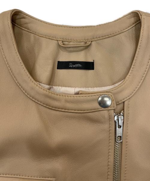 ROSSO（ロッソ）ROSSO (ロッソ) ノーカラーライダースジャケット ベージュ サイズ:FREEの古着・服飾アイテム