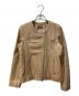 ROSSO（ロッソ）の古着「ノーカラーライダースジャケット」｜ベージュ