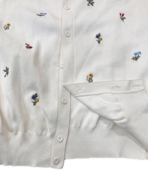 CABAN（キャバン）CABAN (キャバン) GREEN SHOWER エンブロイダリーハーフスリーブカーディガン アイボリー サイズ:FREEの古着・服飾アイテム