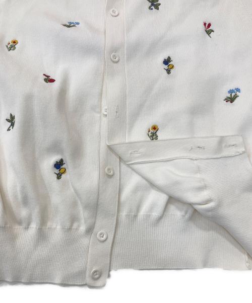 CABAN（キャバン）CABAN (キャバン) GREEN SHOWER エンブロイダリーハーフスリーブカーディガン アイボリー サイズ:FREEの古着・服飾アイテム