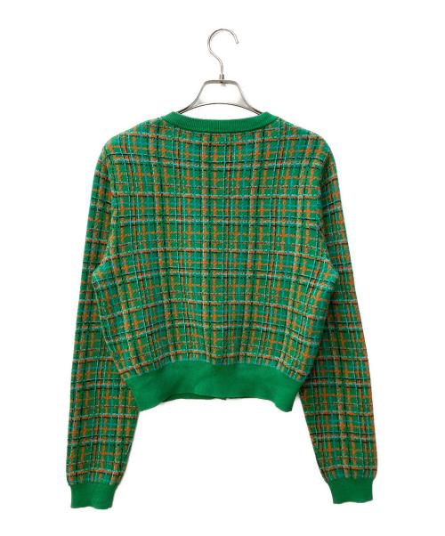 CABAN（キャバン）CABAN (キャバン) コットンカシミヤチェックジャカード カーディガン グリーン サイズ:FREEの古着・服飾アイテム