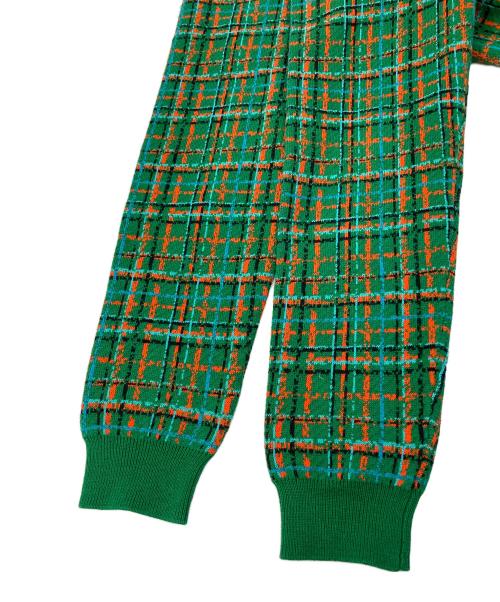 CABAN（キャバン）CABAN (キャバン) コットンカシミヤチェックジャカード カーディガン グリーン サイズ:FREEの古着・服飾アイテム