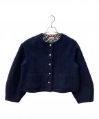 DRESSTERIORドレステリア）の古着「【サスティナブルツイード】コクーンスリーブジャケット」｜ネイビー