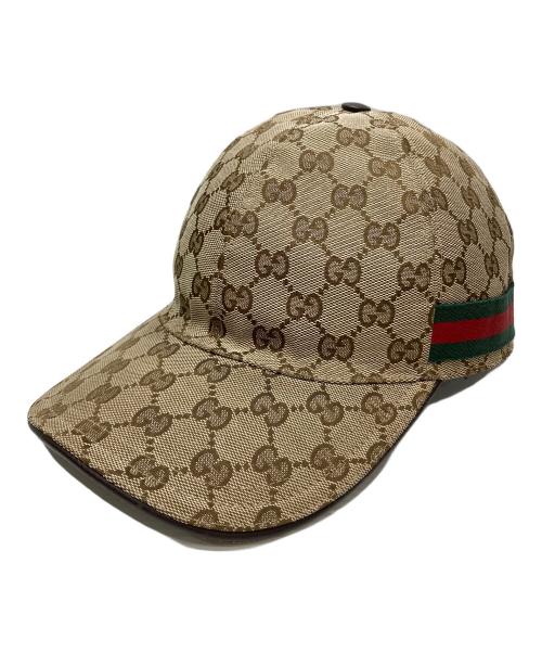 GUCCI（グッチ）GUCCI (グッチ) GGキャンバスベースボースキャップ ベージュの古着・服飾アイテム