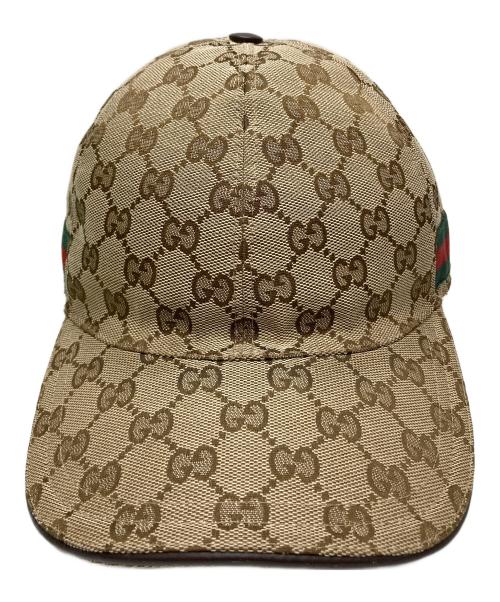 GUCCI（グッチ）GUCCI (グッチ) GGキャンバスベースボースキャップ ベージュの古着・服飾アイテム