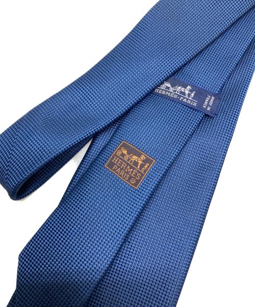 HERMES（エルメス）HERMES (エルメス) シルクネクタイ ネイビー サイズ:サイズ表記無しの古着・服飾アイテム