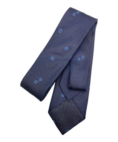 HERMES（エルメス）HERMES (エルメス) シルクネクタイ ネイビー サイズ:サイズ表記無しの古着・服飾アイテム