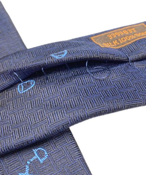 HERMES（エルメス）HERMES (エルメス) シルクネクタイ ネイビー サイズ:サイズ表記無しの古着・服飾アイテム