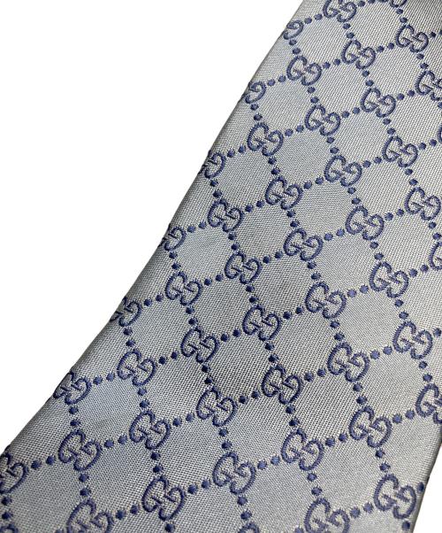 GUCCI（グッチ）GUCCI (グッチ) GGシルクジャガードネクタイ ブルー サイズ:サイズ表記無しの古着・服飾アイテム