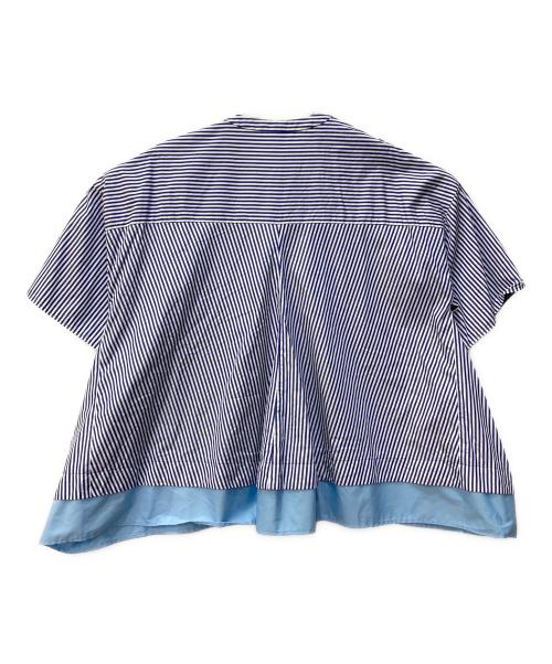 ENFOLD（エンフォルド）ENFOLD (エンフォルド) コンビプルオーバーTシャツ ブラック×ブルー サイズ:SIZE 38の古着・服飾アイテム