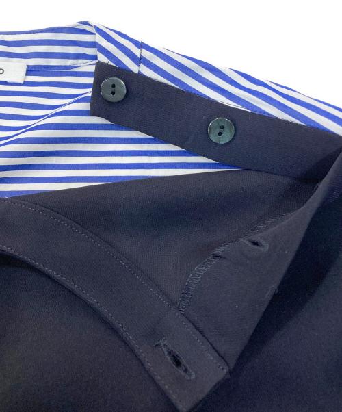 ENFOLD（エンフォルド）ENFOLD (エンフォルド) コンビプルオーバーTシャツ ブラック×ブルー サイズ:SIZE 38の古着・服飾アイテム