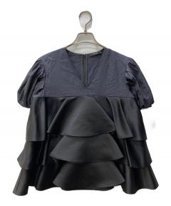 中古・古着通販】yori (ヨリ) リボンバルーンブラウス ネイビー サイズ