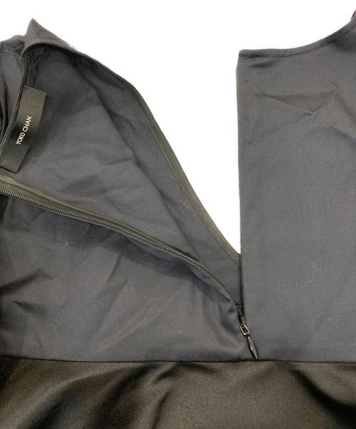 YOKO CHAN（ヨーコチャン）YOKO CHAN (ヨーコチャン) バルーンスリーブラッフルレイヤーブラウス ブラック×ネイビー サイズ:Freeの古着・服飾アイテム