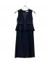 SHIPS any（シップスエニィ）の古着「ダブルクロス Vネック ペプラム ワンピース」｜ネイビー