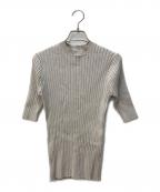 SOEJUソージュ）の古着「ワイドリブ5分袖ニット」｜グレー