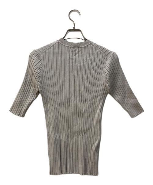 SOEJU（ソージュ）SOEJU (ソージュ) ワイドリブ5分袖ニット グレー サイズ:Mの古着・服飾アイテム