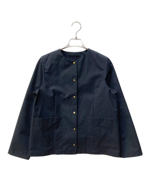 Traditional Weatherwear（トラディショナルウェザーウェア）Traditional Weatherwear (トラディショナルウェザーウェア) ノーカラージャケット ネイビー サイズ:36の古着・服飾アイテム