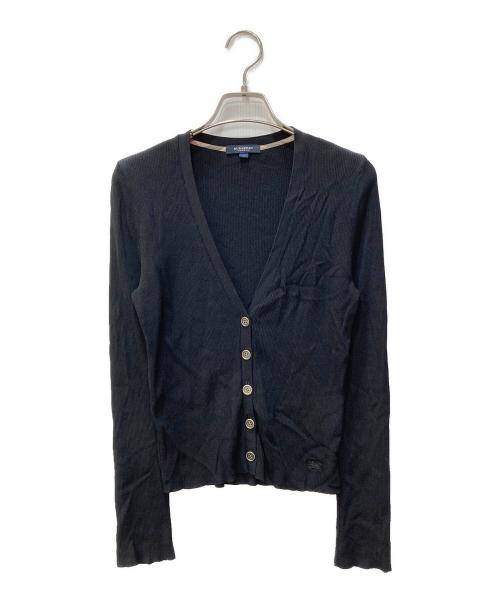 BURBERRY LONDON（バーバリーロンドン）BURBERRY LONDON (バーバリーロンドン) レーヨンニットカーディガン ブラック サイズ:1の古着・服飾アイテム