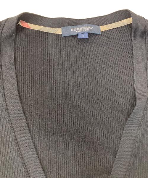 BURBERRY LONDON（バーバリーロンドン）BURBERRY LONDON (バーバリーロンドン) レーヨンニットカーディガン ブラック サイズ:1の古着・服飾アイテム