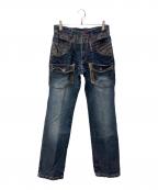 GUMU INTERNATIONALグム インターナショナル）の古着「ボンテージデニムパンツ」｜インディゴ