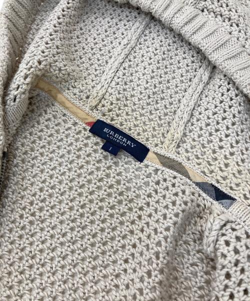 BURBERRY LONDON（バーバリーロンドン）BURBERRY LONDON (バーバリーロンドン) メッシュニットジップパーカー ベージュ サイズ:SIZE 1の古着・服飾アイテム