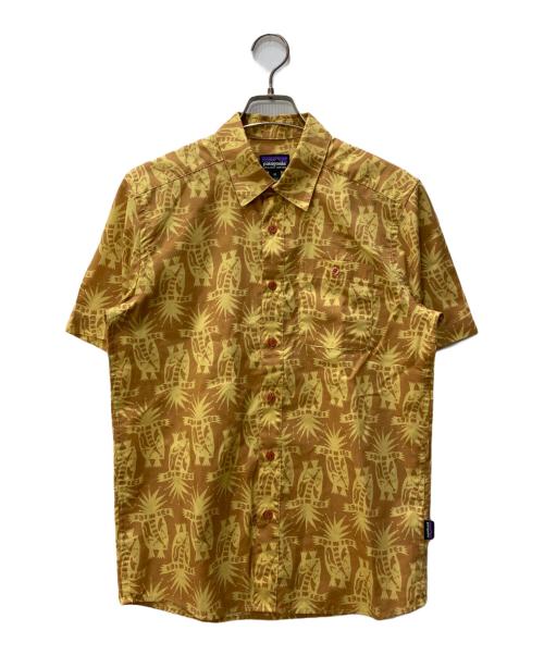 Patagonia（パタゴニア）Patagonia (パタゴニア) Men's Go To Shirt ブラウン×イエロー サイズ:XSの古着・服飾アイテム