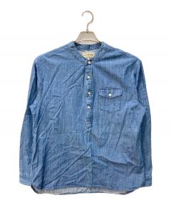 中古・古着通販】RRL (ダブルアールエル) バンドカラーシャツ スカイ