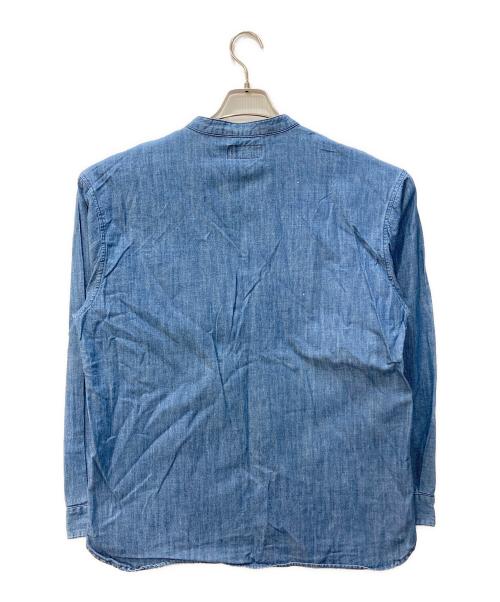 The Duffer of ST.George（ザ ダファーオブセントジョージ）The Duffer of ST.George (ザ ダファーオブセントジョージ) デニムプルオーバーノーカラーシャツ スカイブルー サイズ:Lの古着・服飾アイテム