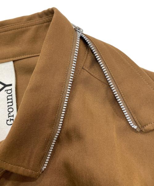 GROUND Y（グラウンドワイ）GROUND Y (グラウンドワイ) ジップカラーロングシャツ ブラウン サイズ:SIZE 3の古着・服飾アイテム