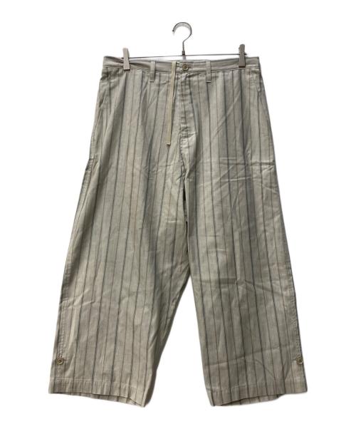 Y's（ワイズ）Y's (ワイズ) ストライプ ワイドパンツ ベージュ サイズ:SIZE 1の古着・服飾アイテム