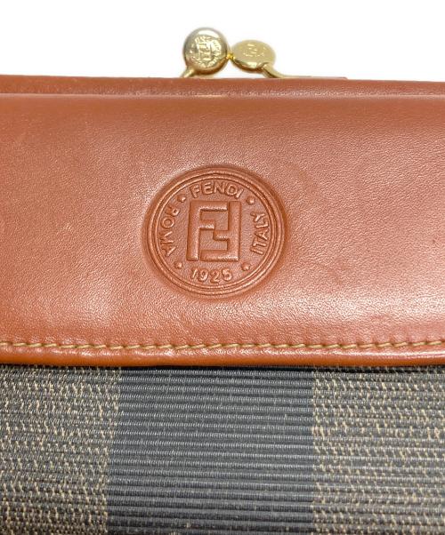 FENDI（フェンディ）FENDI (フェンディ) ペカン柄3つ折り財布 ブラウン×グレーの古着・服飾アイテム