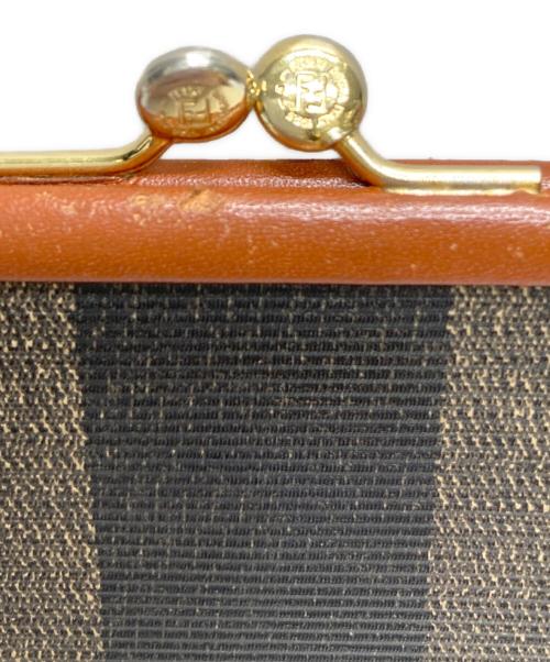 FENDI（フェンディ）FENDI (フェンディ) ペカン柄3つ折り財布 ブラウン×グレーの古着・服飾アイテム