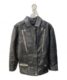 MARITHE+FRANCOIS GIRBAUD（マリテフランソワジルボー）の古着「レザーライダースジャケット」｜ブラック