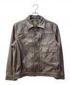 HOUSTONヒューストン）の古着「レザートラッカージャケット」｜ブラウン