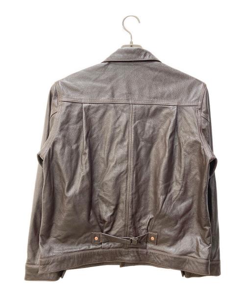 HOUSTON（ヒューストン）HOUSTON (ヒューストン) レザートラッカージャケット ブラウン サイズ:38Rの古着・服飾アイテム