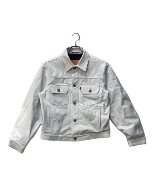 LEVI'S（リーバイス）LEVI'S (リーバイス) stussy (ステューシー) レザートラッカージャケット ホワイト サイズ:Ｓの古着・服飾アイテム