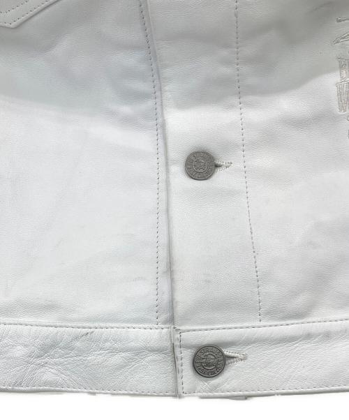 LEVI'S（リーバイス）LEVI'S (リーバイス) stussy (ステューシー) レザートラッカージャケット ホワイト サイズ:Ｓの古着・服飾アイテム