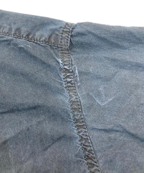 and wander（アンドワンダー）and wander (アンドワンダー) ノーカラーシャツ グレー×ブルー サイズ:4の古着・服飾アイテム