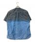 and wander (アンドワンダー) ノーカラーシャツ グレー×ブルー サイズ:4：4000円