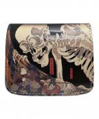 Quatro gatsクアトロガッツ）の古着「小さいふ 歌川国芳 相馬の古内裏 がしゃどくろ」｜ブラック