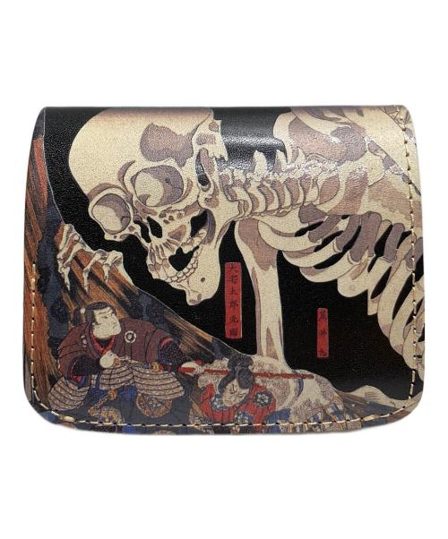 Quatro gats（クアトロガッツ）Quatro gats (クアトロガッツ) 小さいふ 歌川国芳 相馬の古内裏 がしゃどくろ ブラックの古着・服飾アイテム