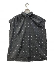 LA MARINE FRANCAISE（マリンフランセーズ）の古着「ノースリーブドットシャツ」｜ブラック