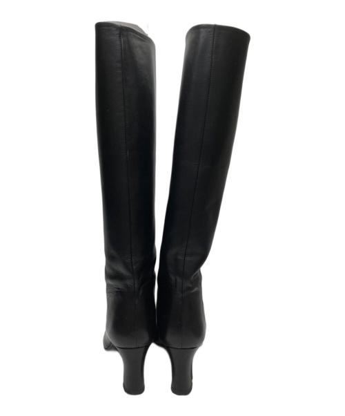 Le Talon GRISE（ル タロン グリーズ）Le Talon GRISE (ル タロン グリーズ) ポインテッド ワイドシャフト ロングブーツ ブラック サイズ:Sの古着・服飾アイテム