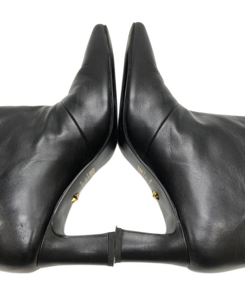 Le Talon GRISE（ル タロン グリーズ）Le Talon GRISE (ル タロン グリーズ) ポインテッド ワイドシャフト ロングブーツ ブラック サイズ:Sの古着・服飾アイテム