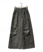 MAISON SPECIALメゾンスペシャル）の古着「ツイードダメージパンツ」｜グレー