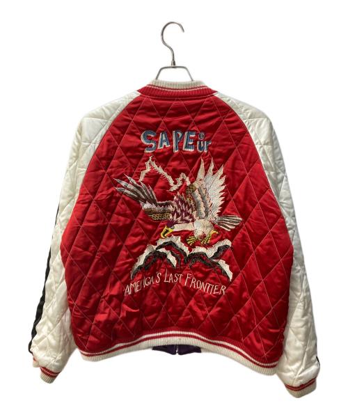 SAPEur（サプール）SAPEur (サプール) スカジャン レッド×パープル サイズ:Mの古着・服飾アイテム