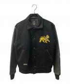 stussy×NEXUS7ステューシー×ネクサスセブン）の古着「ライオン刺繍スタジャン」｜ブラック