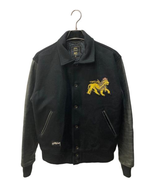 stussy（ステューシー）stussy (ステューシー) nexus7 (ネクサスセブン) ライオン刺繍スタジャン ブラック サイズ:Lの古着・服飾アイテム