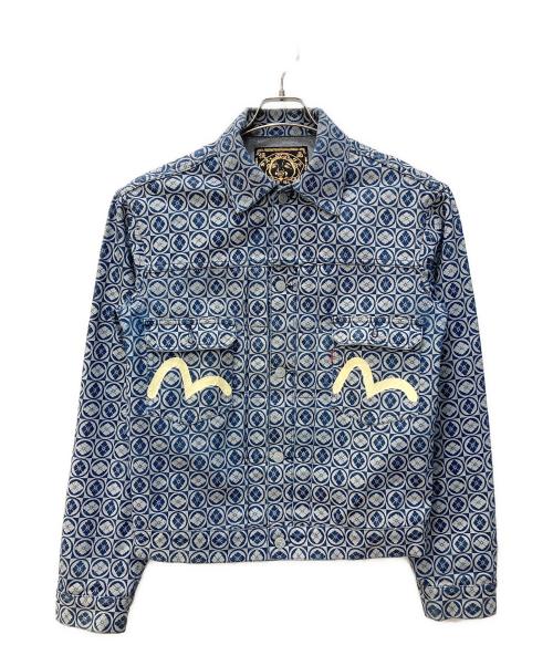 EVISU（エヴィス）EVISU (エヴィス) 家紋柄デニムトラッカージャケット インディゴ サイズ:40の古着・服飾アイテム