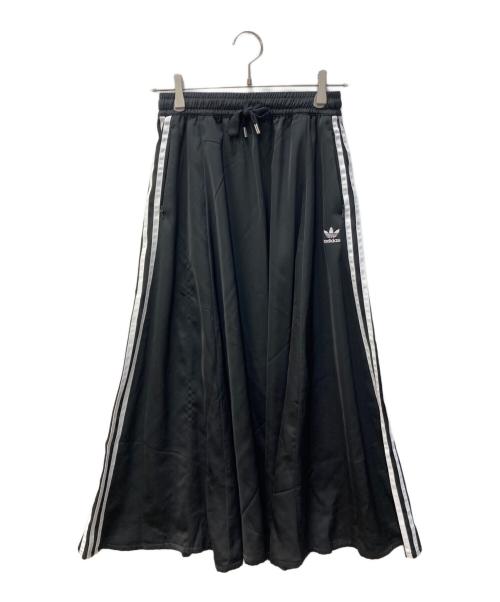 adidas（アディダス）adidas (アディダス) LONG SATIN SKIRT ブラック サイズ:Sの古着・服飾アイテム